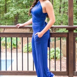 One shoulder long romper